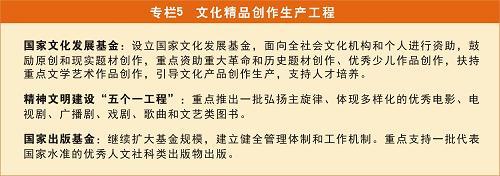 國家“十二五”時期文化改革發(fā)展規(guī)劃綱要 文藝創(chuàng)作迎來繁榮發(fā)展新篇章